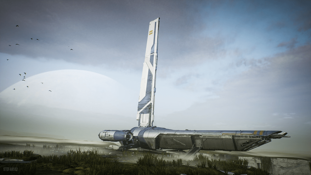 Stinger Mantis starship from Star Wars Jedi Survivor, concept image used in LEGO Star Wars dream set blog post.