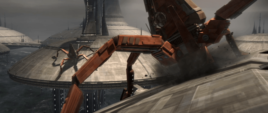 Trident-Class Assault Ship attacking Kamino in Star Wars The Clone Wars, concept image for LEGO Star Wars dream set.