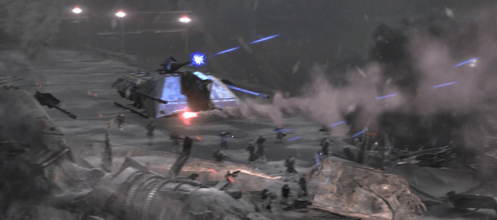 UT-AT walker on Mygeeto during Star Wars Revenge of the Sith, concept image for LEGO Star Wars dream set.